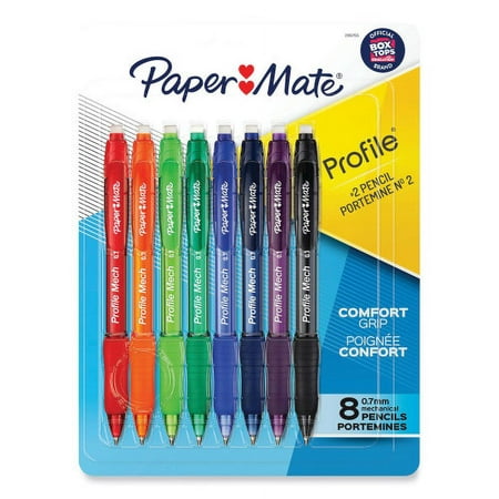New Paper Mate Profile Mechanical Pencils, 0.7 mm, HB (#2), Black Lead, Assorted Barrel Colors, 8/Pack