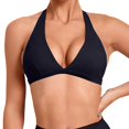thumbnail image 2 of ManxiVoo Wireless Sports Bra Backless Deep V Neck Halter Design with Removable Padded Cups for Yoga Running Fitness Gym Workout, 2 of 7