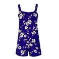 thumbnail image 3 of Hvot&aat Women's Summer Casual Loose Rompers Holiday Boho Floral Printing Shorts Fit Adjustable Strap Shorts with Pockets, 3 of 4