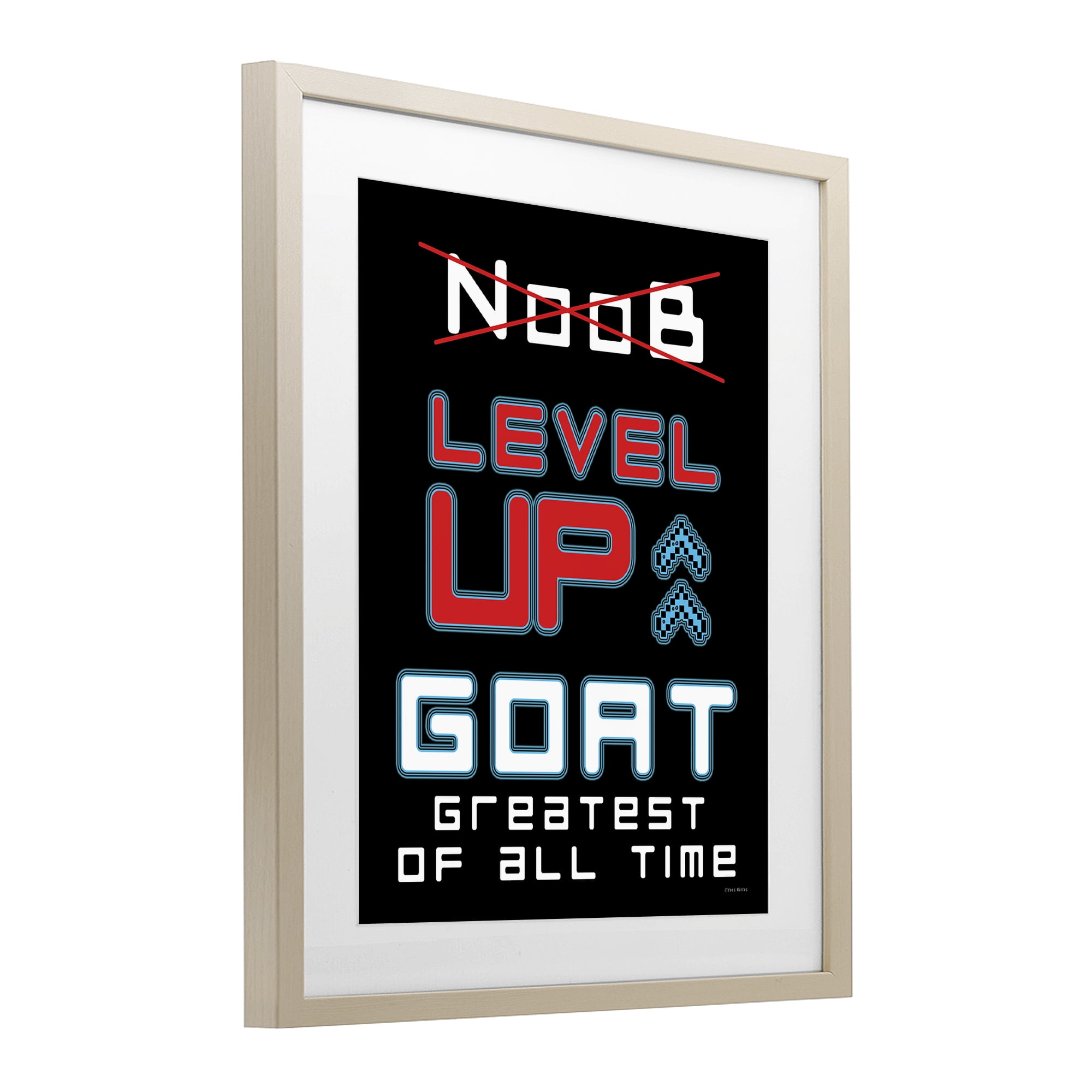 Stupell Industries Greatest Of All Time Gamer Birch Framed Print Under Glass, design by Yass Naffas Designs