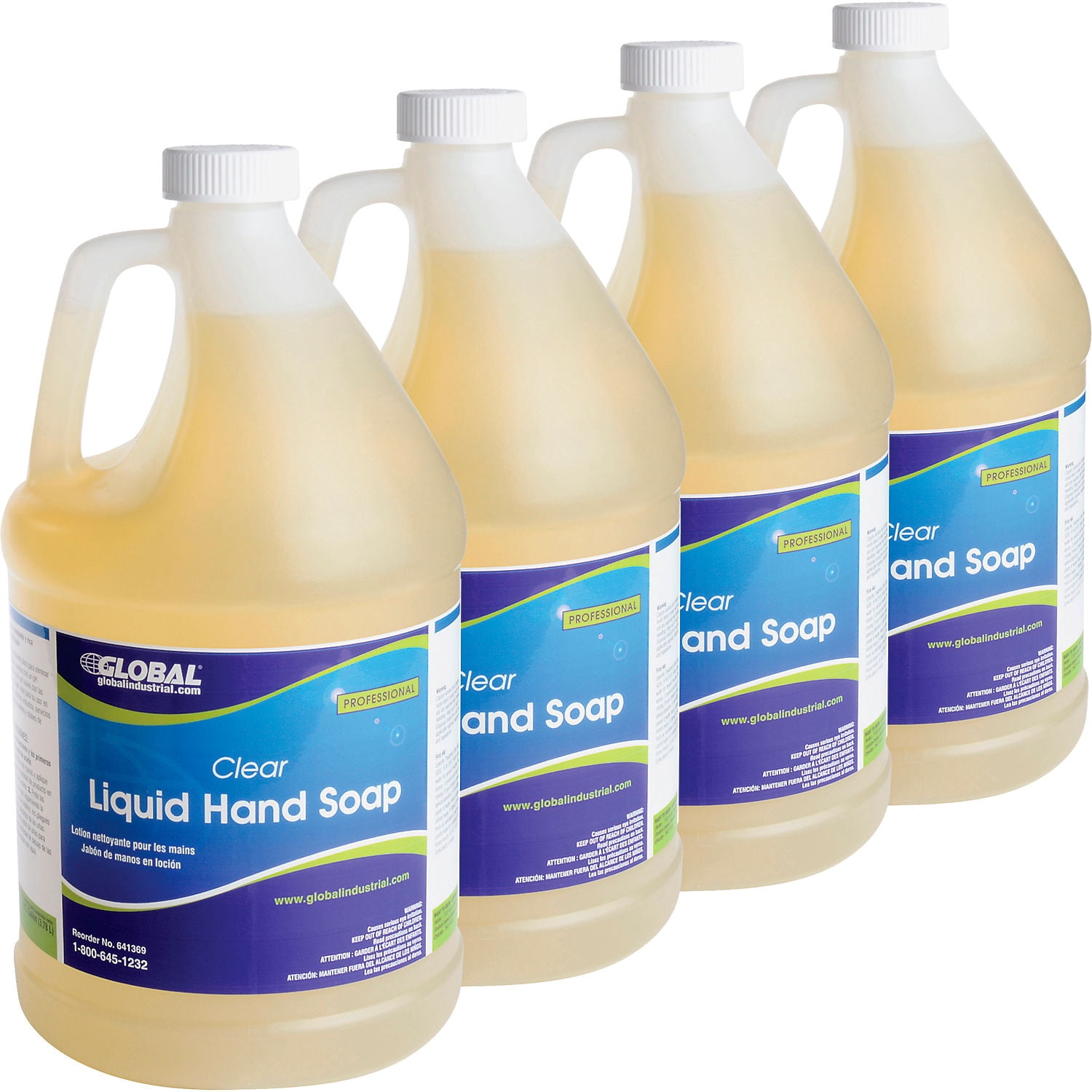 Global Industrial Liquid Hand Soap, Clear, Case Of Four 1 Gallon Bottles