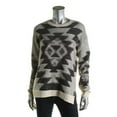 thumbnail image 3 of Elan Womens Hi Low Long Sleeves Pullover Sweater Black-Ivory M, 3 of 3