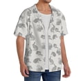 thumbnail image 4 of Wukai Hand Drawn Squirrel Men's Casual Short-Sleeve Button Down Shirt - Lightweight Summer Dress Shirt for Daily Wear-Small, 4 of 7