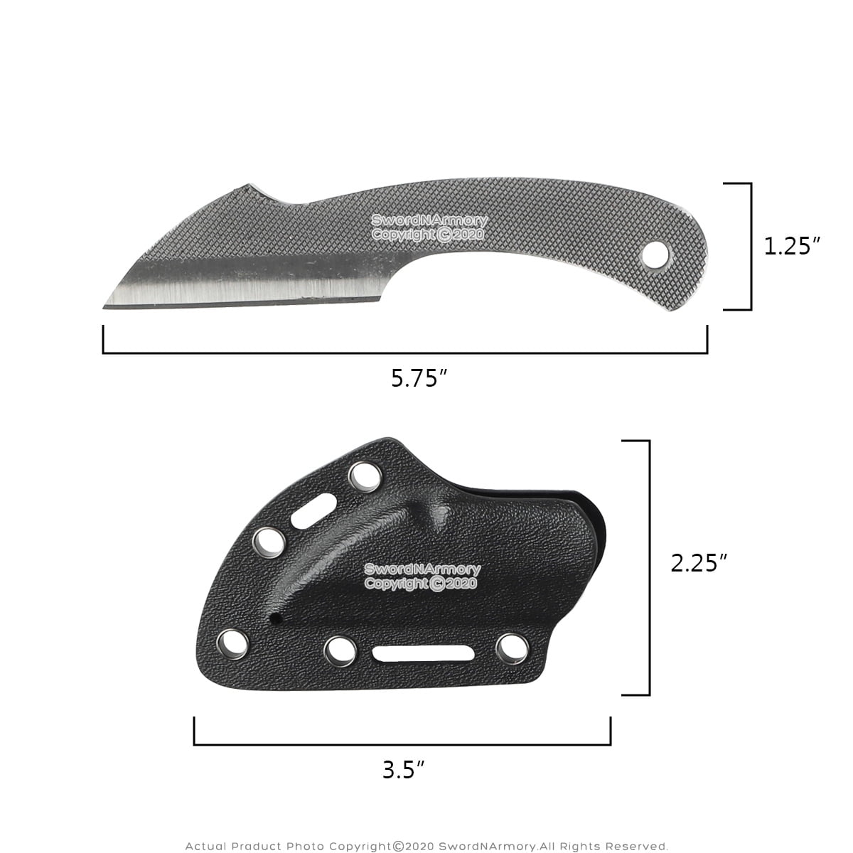 5.5” Fixed Blade Tactical Knife T12 Steel File Finished Hilt with Kydex Sheath