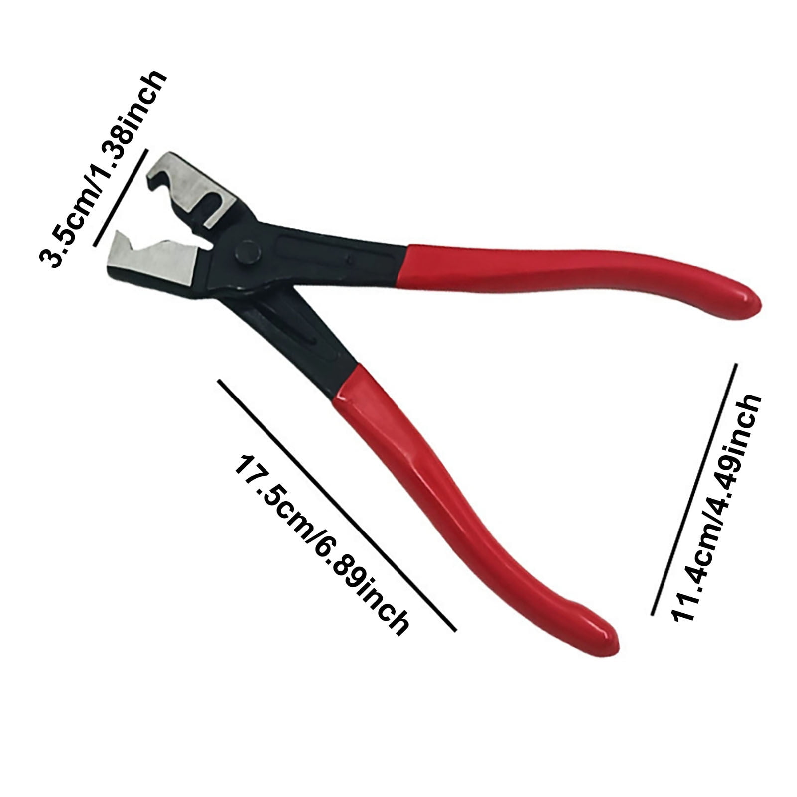 Eqslft 4PCS Automotive Hose Clamp Pliers Set, Heavy Duty Carbon Steel, Red/Black Non- Handles, for Line, Water Pipe, Oil Tube, Hose Clamp Removal & Installation