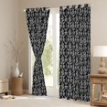 thumbnail image 3 of Feelyou Damask Blackout Curtains Set of 2 (52x84 Each), Black Hippie Snake Window Curtains, 3 of 6