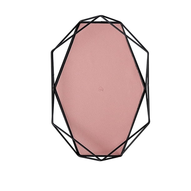 Bandeja hexagonal para servir y organizador de cosméticos, platos para la cena y café. Rosado