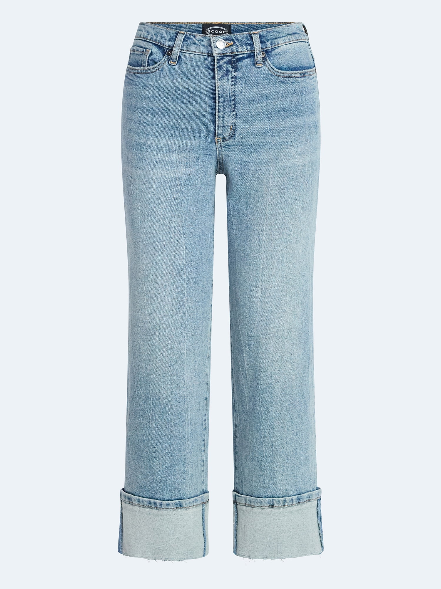 Scoop Women's and Women's Plus Benton Cuffed Ankle Jeans, 25", 27", and 29" Inseams, Sizes 0-26W
