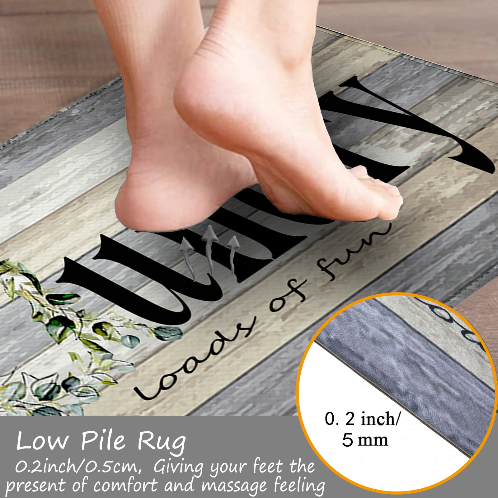 Farmhouse Laundry Room Rug Runner 20"X59" Non Slip Floor Carpet Runner Washable Farmhouse Kitchen Area Carpet for Office, Laundry, Sink, Home Bathroom, and Bedroom Decor