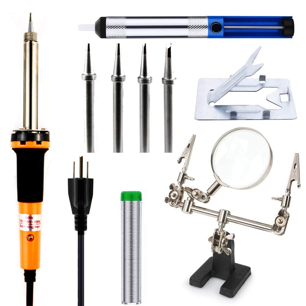 Stanz (TM) 60W soldering iron, soldering gun with 4 extra tips solder
