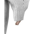 thumbnail image 2 of Fangasis Women Sweater Long Sleeve Jumper Tops Solid Color Pullover Ladies Casual Knitted Sweaters Loose Chic Light Gray 3XL, 2 of 3