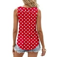 thumbnail image 4 of QUNYINEY Sleeveless Tank Top for Women Polka Dot V Neck Camisole Casual Shirts Summer Loose Ruffle Tank Tops, 4 of 6