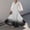 *White, variant on ClodeEU Womens Gradient Long Sleeve V Neck Pleated Dress ,Light And Flowy Maxi Dress White,Womens Plus M