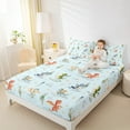 thumbnail image 4 of Feelyou Magic Dragon Teens Twin Sheet Sets, Kawaii Dino Animal Blue Twin Fitted Sheet, Cartoon Cloud Stars Flat Sheet, Ultra Soft Bedroom Decor, 3pcs, 4 of 7