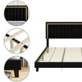 thumbnail image 3 of Soonbuy Full/Queen/King Platform Bed Frame, Adjustable Height Headboard Velvet, Black, 3 of 6