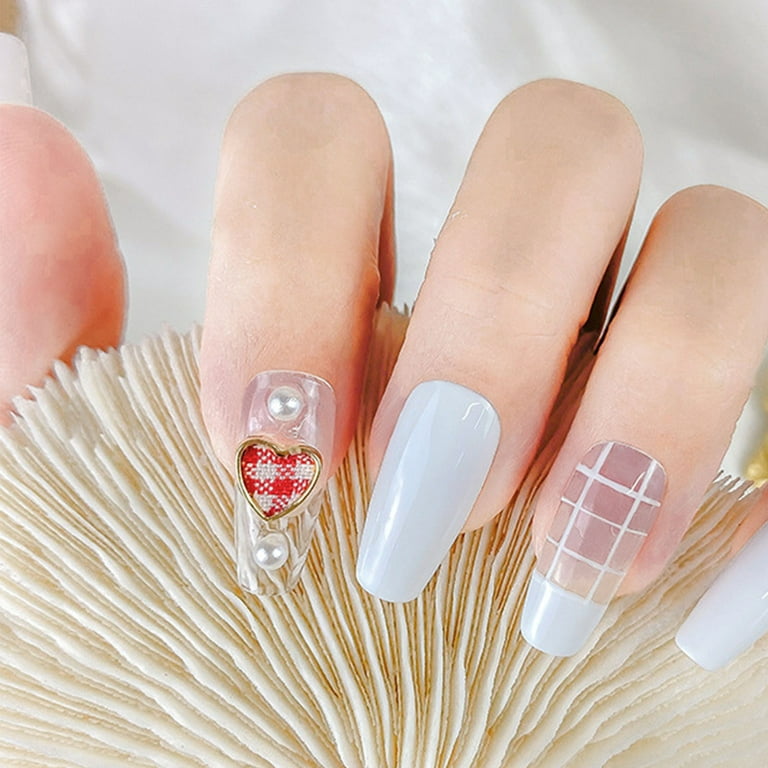 Plaid Pattern Nail Art Sticker/ 3D Embossed Checkered Grids Peel