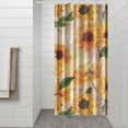 thumbnail image 3 of Sunflower Floral Wildflower Shower Curtain 36x72 Inches for Bathroom, Boho Bee and Butterfly Print, Quick-Dry Yellow Polyester with Hooks, Country Rustic Farmhouse Summer Decor, 3 of 5