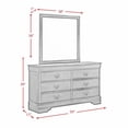 thumbnail image 6 of Bowery Hill Transitional Wood 6-Drawer Dresser & Mirror in Cherry, 6 of 10