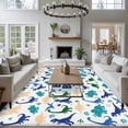 thumbnail image 3 of 5x8 Area Rugs for Living Room, Funny Dinosaur Non Slip Area Rugs for Kitchen Bedroom Entryway, Cute Dino Blue Cartoon Boys Girls Children Washable Carpet Runner Rug Floor Mats for Bedroom Home Decor, 3 of 8