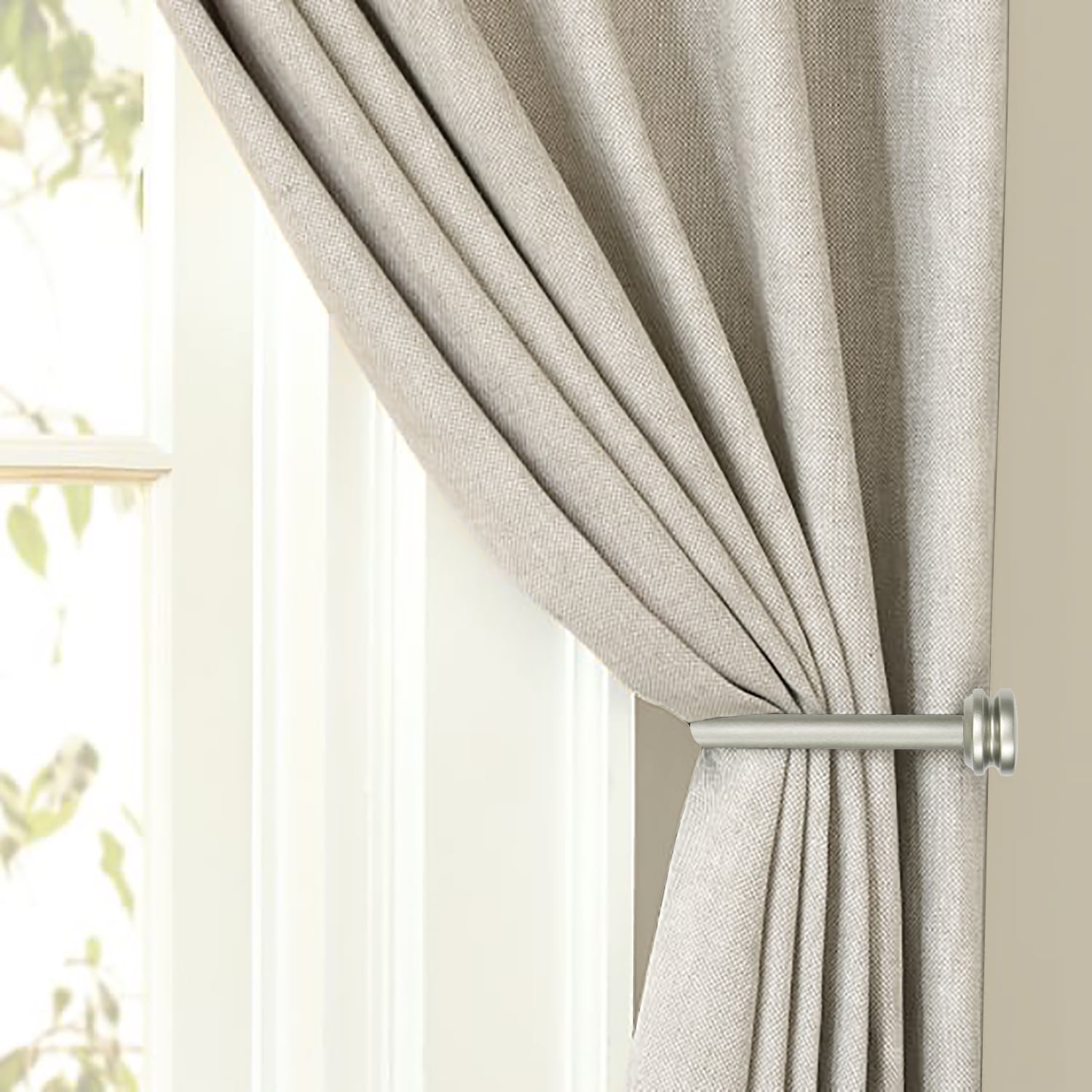 Mainstays 2 Cap Curtain Holdbacks, Nickel