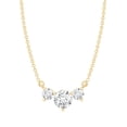 thumbnail image 2 of Rosec Jewels Moissanite 3 Stone Necklace for Women - D-VS1 Quality Certified Moissanite Necklace for Anniversary - Ready to Gift, 18K Yellow Gold, 2 of 6