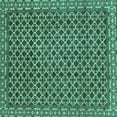 thumbnail image 1 of Ahgly Company Machine Washable Indoor Square Southwestern Turquoise Blue Country Area Rugs, 7' Square, 1 of 4