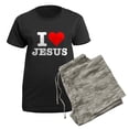 thumbnail image 5 of CafePress - I Heart Jesus Women's Dark Pajamas - Women's Short Sleeve Print T-Shirt and Pants Dark Cotton Pajama Set, 5 of 7