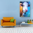 thumbnail image 5 of Startonight Canvas Wall Art Abstract - Cow with a Bell, Blue Background Painting - Large Artwork Print for Living Room 32" x 48", 5 of 6