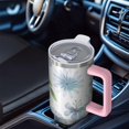 thumbnail image 6 of Floral 40oz Tumbler– Stainless Steel Insulated Tumbler with Handle and Straw, Large Capacity Travel Cup for Hot & Cold Drinks,Thanksgiving,Christmas, Spring,Flower, 6 of 6