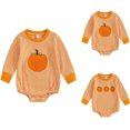 thumbnail image 3 of Zecgelong Baby Girls Long Sleeve Pumpkin Bodysuit Romper Fall Party Outfit Yellow Size 0-18M, 3 of 4