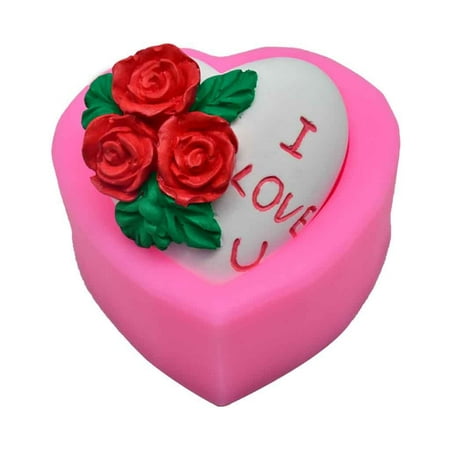 

Love Silicone Molds Cake Mold Shaped Making Flower Heart Rose Molds Molds Cake Mould Pink