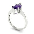 thumbnail image 2 of Solitaire Engagement Ring for Women - 1.5ct Natural Amethyst in 14K White Gold Promise Ring, 2 of 5