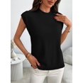 thumbnail image 5 of Women'S Mock Neck Sweaters Vest Business Casual Trendy Tops Fall Outfits Black S, 5 of 7