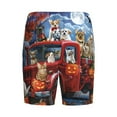 thumbnail image 2 of Lsque Halloween Pets Pumpkins Mens Sleep Pajama Shorts,Short Pajama Pants, Cotton Ultra-Soft Knit-Medium, 2 of 9