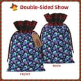 thumbnail image 2 of Rocae Skull flower tie dye Print Christmas Drawstring Linen Gift Bag with Drawstrings Treat Bag Goody Present Bags for Christmas Party Favor, 2 of 8