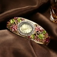 thumbnail image 4 of Women Ladies 5 Pcs Wholesale Watch Elegant Bangle Bracelet Crystal Round Dial with Flower Wrist Watch, 4 of 6
