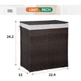 thumbnail image 5 of NiamVelo Bamboo Laundry Basket 110L Handwoven Foldable Laundry Hamper with Lid, 2 Removable Liner & 6 Laundry Bags, Brown, 5 of 7