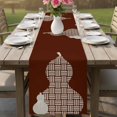 thumbnail image 4 of Red Brown Gourd Table Runner 72 Inches, Modern Abstract Art Geometric Bed Runner Dresser Scarves Tabletop for Indoor Outdoor Parties/Ceremony/Banquet, 16" x 72", 4 of 9