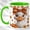 Green, variant on Autumn Duck Coffee Mug, Plaid Bow Mug, Ceramic 11 oz