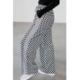 thumbnail image 2 of Casual Women's White Checkerboard Drawstring Pants – Stylish Autumn Essential for Daily Wear, XL, 2 of 5