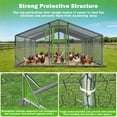 thumbnail image 6 of WUKHG Large Walk-in Chicken Coop - Metal Enclose Chicken Coops with Roof, Outdoor Cage Dog Kennel, Predator Protection for Backyard Animals, 9.8x19.7x6.4ft, 6 of 15