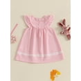 thumbnail image 4 of ZINTAOZT Baby Girl Stripe Summer Dress Ruffle Sleeveless Bunny Embroidery Loose Dress Toddler Easter Vacation Dress, 4 of 8
