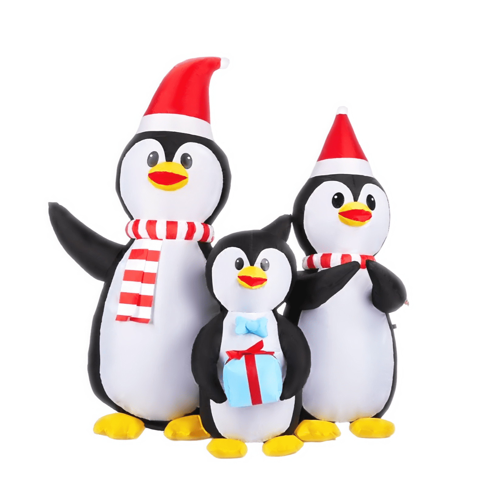 Astoutdoor 6 ft Lighted Christmas Inflatable Decoration, Penguin Family Blow Up Yard Decor with Built-in LED Lights