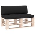 thumbnail image 1 of vidaXL Pallet Cushions 2 pcs Black Fabric, 1 of 5