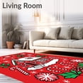 thumbnail image 2 of ODIKA 2'x3' Machine Washable Non-Slip Area Rug, Magical Gingerbread Hideaway Amongst Snow Crystals And Sweet Holiday Icons High Traffic Rug with Pad, Red, 631058, 2 of 8