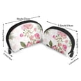 thumbnail image 2 of YFYANG 2 Piece Women's Portable Makeup Bags, Vintage Pink Flowers Clutch Travel Toilet Bags Cosmetic Organizer, 2 of 7