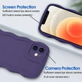 thumbnail image 2 of Case for iPhone 12 Case Wave, Curly Frame Design for Women Girls, Cute Wavy Solid Color Aesthetic Phone Case Soft Flexible TPU Shockproof Full-Body Protective Case Cover 6.1 inch - Drak Purple, 2 of 12