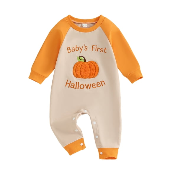 Newborn Onesies Boy Baby Kids First Halloween Romper Jumpsuit Pumpkin Embroidery Photoshoot Outfit Rompers for Girls