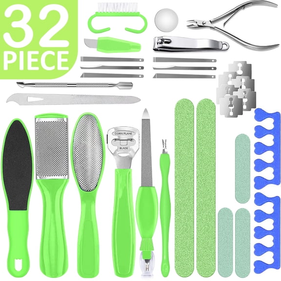 Dr. Entre's 32-Piece Professional Pedicure Kit: 32 Pedicure Tools Supplies Set, Callus Remover for Feet, Foot File, Nail File Buffer, Foot Spa Products, EntreFeet