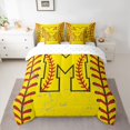 thumbnail image 2 of Manfei Baseball Pattern 7pcs Bedding Comforter Set,Ball Sport Lovers Queen Bedding Sets,First Letter M Queen Sheet Sets For Boys Teens,Super Cozy Room Decor Reversible, 2 of 8